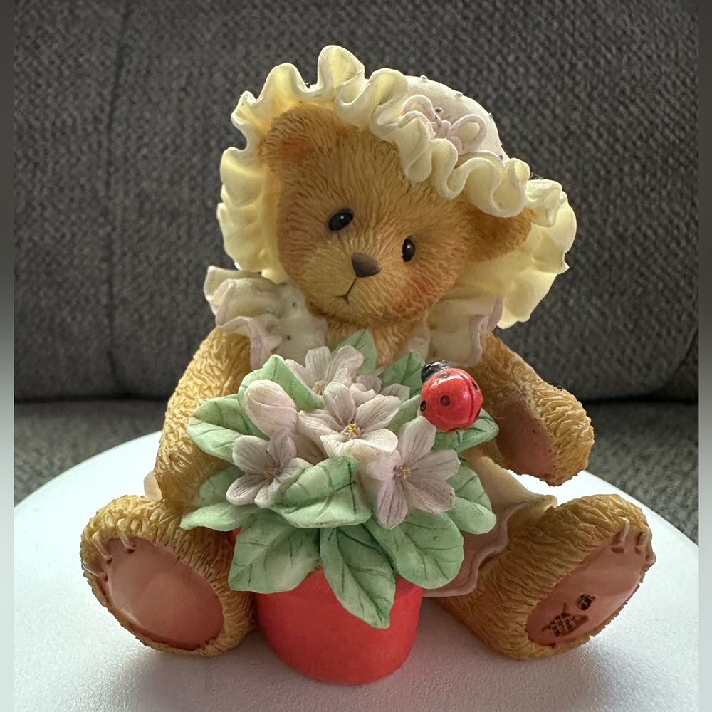 🧸 Cherished Teddies VIOLET "Blessings Bloom When You Are Near" Bear Figurine